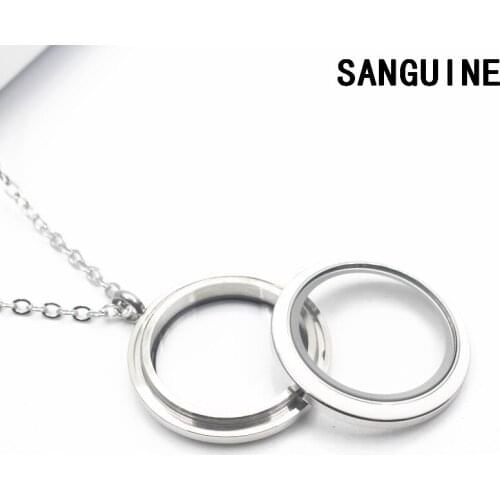 1pcs/lot Glass Aroma Essential Oil Diffuser 316 Stainless Steel 30mm Floating Lockets 50cm chain Pendant Necklaces Jewelry