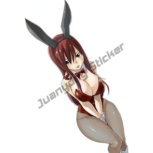 3D Sexy Car Sticker Bunny Girl Erza Scarlet Render Waterproof Anime Car Window Bumper Cover Scratches Car Accessories KK13x9cm