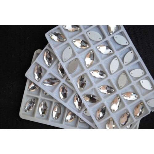 All Sizes Crystal Cler Color Navette Sew on stone 5*10mm,6*12mm,7*15mm,9*18mm,13*22mm,15*31mm horse eye Flatback Sewing Beads