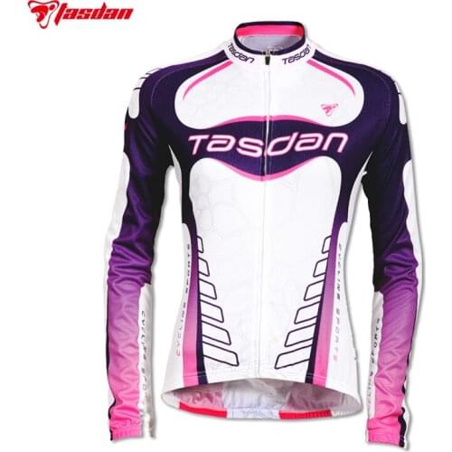 Tasdan Top Shirt Bicycle Jersey UV Proof Summer MTB Road Bicycle Women Cycling Jersey Long Sleeve Clothing