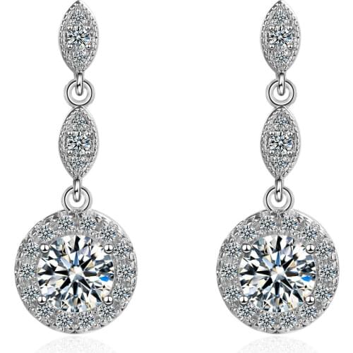 Dreamhonor New Trendy Fashion 925 Sterling Silver Zirconia Stud Earrings Jewelry Accessories Sweet Design