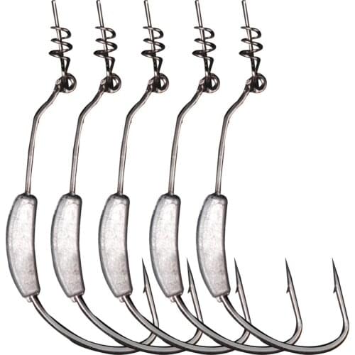 1Pc High Quality Wide Crank Offset Fishing Hooks with Lead Jig Head Fishhooks for Soft Lure Baits 2g-7g Barbed Fishing Tackle