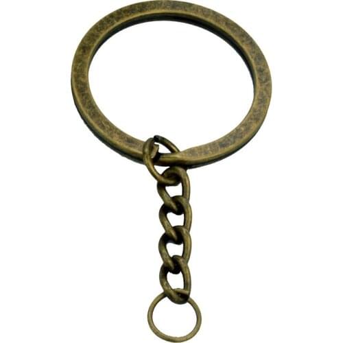 10pcs KeyRing Kay Chain Round Split Key Rings chain With Nickel Compass key ring keychain connector llaveros hombre chaveiro