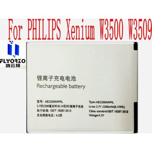 100% Brand new High Quality 2200mAh AB2200AWML Battery For PHILIPS Xenium W3500 W3509 Mobile Phone