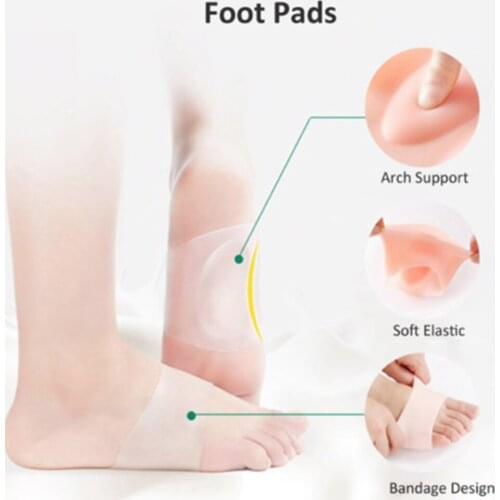 2pcs Bandage Design Arch Support Pain Relief Insoles Protection Shoe Inserts Massage Health Care Silicone Soft Ergonomic