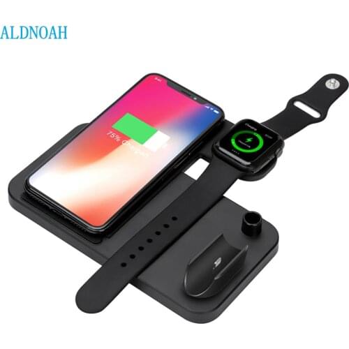 4 in 1 Wireless Charger Station Qi Fast Charging Stand for iPhone 12 11 X XS XR XS Max X 8 For Apple Watch 6 5 4 3 2 Airpods Pro