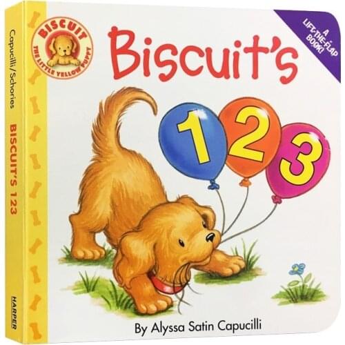 Alyssa Satin Capucilli Biscuits 123 Cardboard Book English Montessori Classroom Educational Toys for Children Reading Book