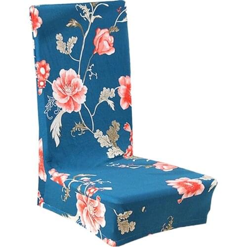 Kitchen Dinner Chair Seat Cover For Wedding Dining Room Office Banquet, With Floral Printed