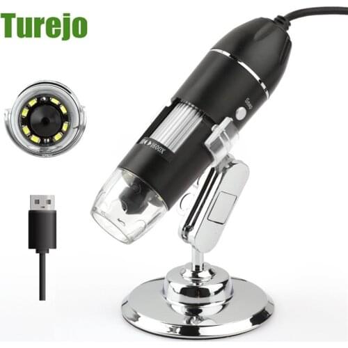 500X USB Digital Microscope Electronic Microscope Camera Endoscope 8 LED Magnifier Adjustable Magnification with Stand For PC