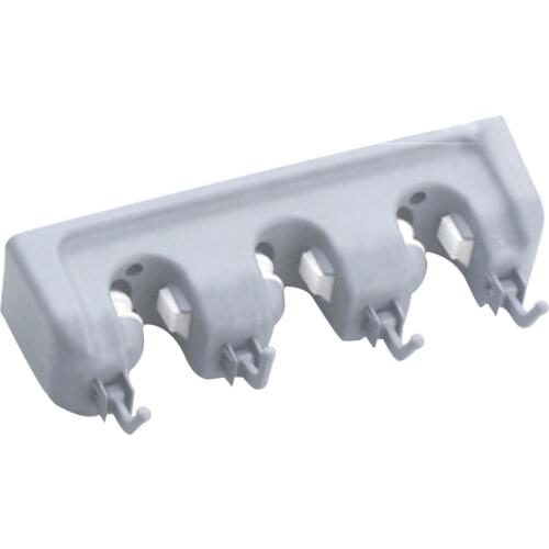 Multifunctional 3 Position 4 Hooks Kitchen Wall Mount Hanger Storage Mop Brush Broom Organizer Holder