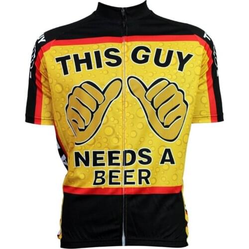 THIS GUY NEEDS A BEER Cycling Jersey Ciclismo Bike Clothes Short Sleeve QuickDry Shirt MTB Breathable Jersey Cycling Sportswear