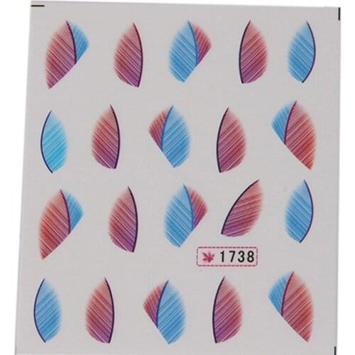 Nail Foils Feather Pink Blue Foils Paper Nail Art Transfer Sticker Slide Nail Art Decals Nails Accessories 5pcs