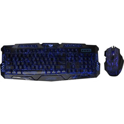 J60 Gaming Keyboard Mouse Combo Anti-ghosting Adjustable 5500DPI Mouse Colorful Backlit for Desktop Notebook Laptop PC Computer
