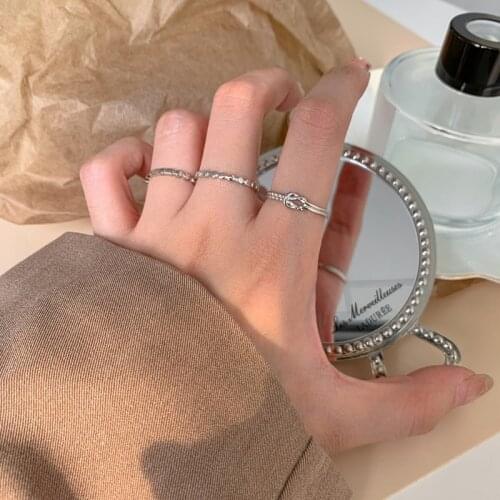 Knotted Open Rings For Women Adjustable Geometric Retro Korean Fashion Hot New Trend Student Girlfriend Gift Jewelry BOYULIGE