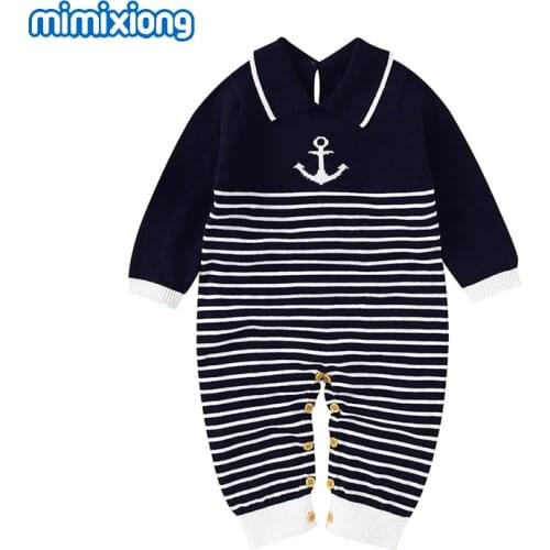 Baby Rompers Clothes Fashion Anchor Knitted Newborn Bebes Boys Jumpsuits Outfits One Piece Toddler Infant Kids Knitwear Overalls