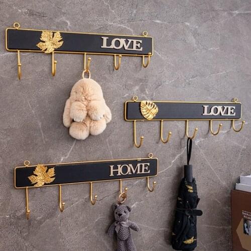Nordic style creative key hanger entrance porch wall decoration hook-free perforated wall storage hanger