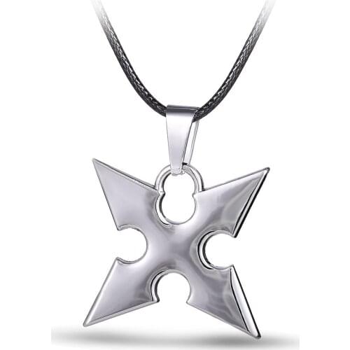 Kunai Dart Necklace Shuriken Weapon Kingdom Heart Uzumaki Itachi Sasuke Pendant Keychain Neck Chain Ninja Cosplay Anime Jewelry