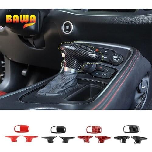 BAWA Interior Mouldings for Dodge Charger 2015+ Gear Shift Knob Top Head Decoration Cover Stickers for Dodge Challenger 2015
