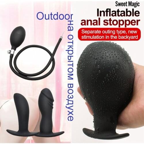 Outdoor Inflated Anal Plug Separate Pump Needs Male Prostate Massager Anus Extender Expansion Anal Dildo Sex Toys for Women Men