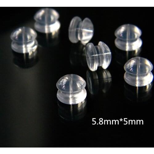 10 PCS 5.8mm*5mm Earrings Set Transparent Silicone Earrings Accessories Ear Plugging Earring Back Stopper DIY Jewelry Findings