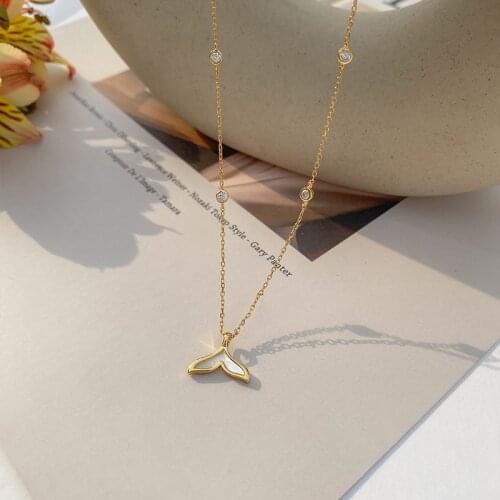 2021 New Exquisite Shell Fishtail Short Necklace For Woman Girls Sexy Luxury Clavicle Chain Korean Fashion Gothic Jewelry