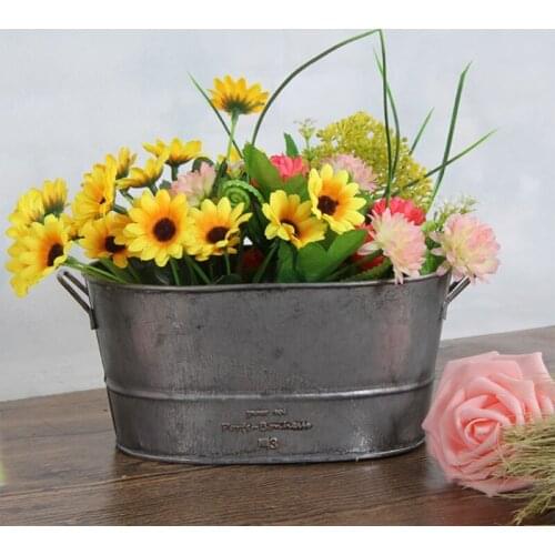 New Garden Plant Pot Decorative Vintage Succulent planter Zinc coat Bucket Boxes Flo Mar-17