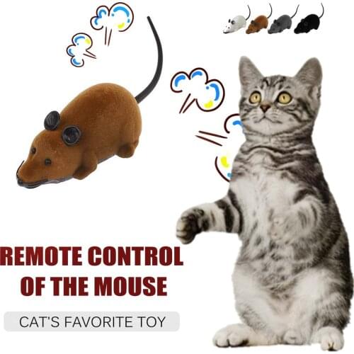 OUTAD Electronic RC Mice Toy Pets Cat Toy Mouse Remote Control Rat Mouse Toy for Cat Pet Wireless Moving Mouse For Kids Toys