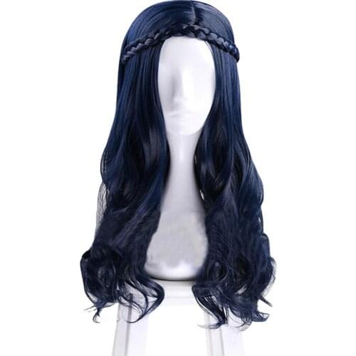 Movie Descendants Evie Cosplay Wig 60cm Long Wig For Girls Halloween Cosplay Wigs