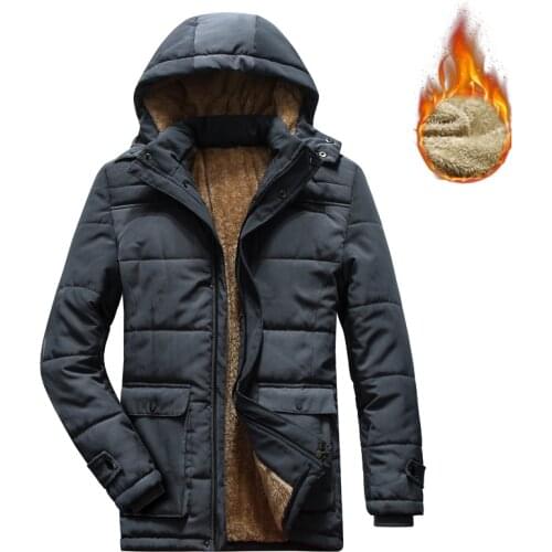 2020 Winter Autumn New Men Thick Warm Fleece Hooded Parkas Men Big Pockets Casual Coat Thicken Down Long Jackets Size 8XL
