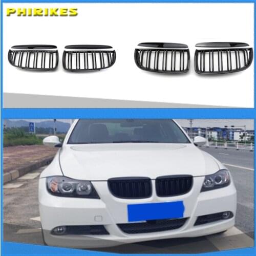 Car Front Kidney Replacement Grilles For BMW 3 Series E90 E91 320i 323i 328i 335i 2005 2006 2007 2008 Racing Grill Hood Eyelids