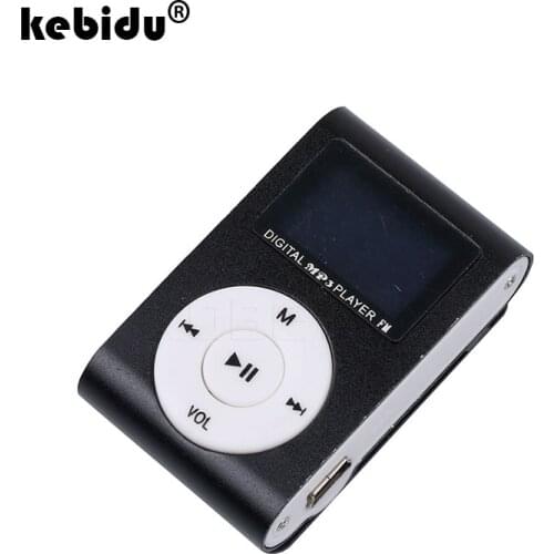 Kebidu Portable MP3 Music Players Digital LCD Screen Metal Mini Clip MP3 Player with Micro TF/SD Slot and USB Cable