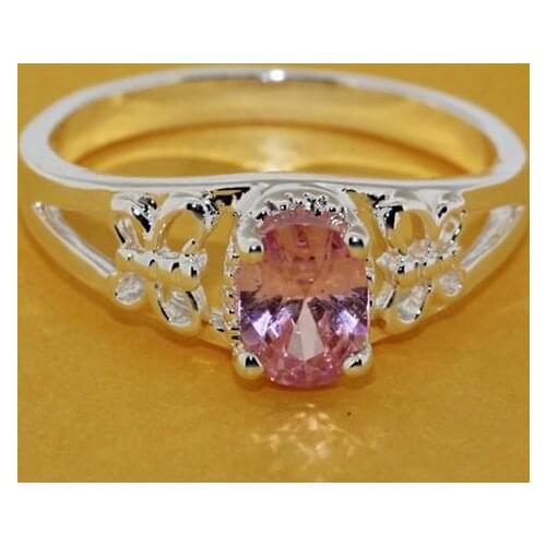 R214 Hot Selling silver plated Rings for women mens silver jewellery fashion jewelry fashion ring with pink crystal/ahzaizga