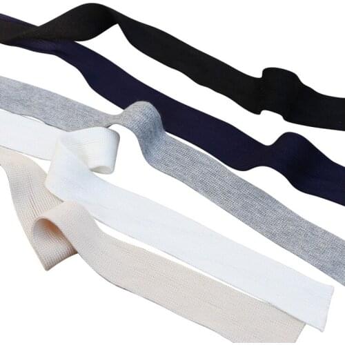 Pure Color 2.5CM Wide Quality Mercerized Cotton Soft Knit Belt Clothes Pants Side Strip Decorative Accessories TJ4315