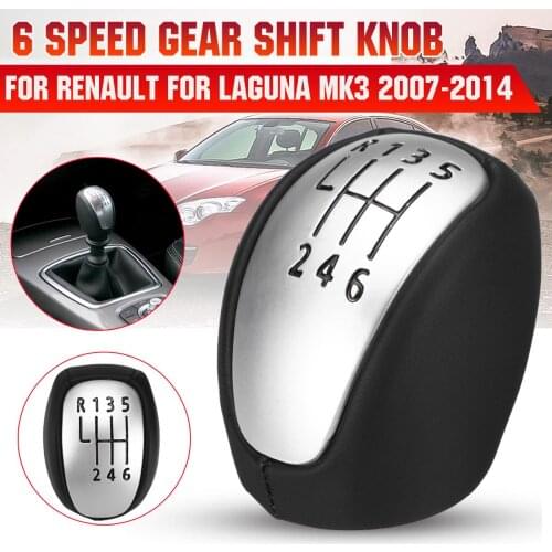 6 Speed Manual Gear Shift Knob For Renault/Laguna Mk3 2007 2008 2009 2010 2011 2012 2013 2014 PU Leather Lever Shifter Hand Ball