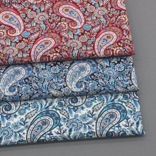 Cashew Paisley Super Dense Cotton Poplin Sewing Fabric Making Women Wearing Dress Children Clothing Home Clothes Cloth 147x50cm