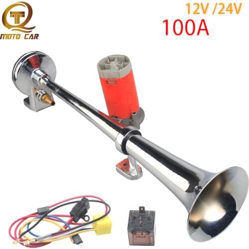 Universal Vehicles 12v Air horn Compressor Single Trumpet 150DB Loud air horn 24V for Car Truck Boat Moto Ship Train Tone Pump