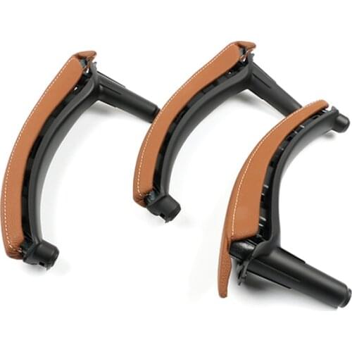 LHD RHD Upgraded Interior Car Inner Door Leather Pull Handle Bracket and Outer Skin Trim Cover For BMW E70 E71 X5 X6 2007-2013