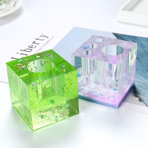 Jewelry Tools DIY Crystal Flower Insert Silicone Mold For Resin Handmade Flowerpot Plant Potted Pen Holder Epoxy Resin Molds