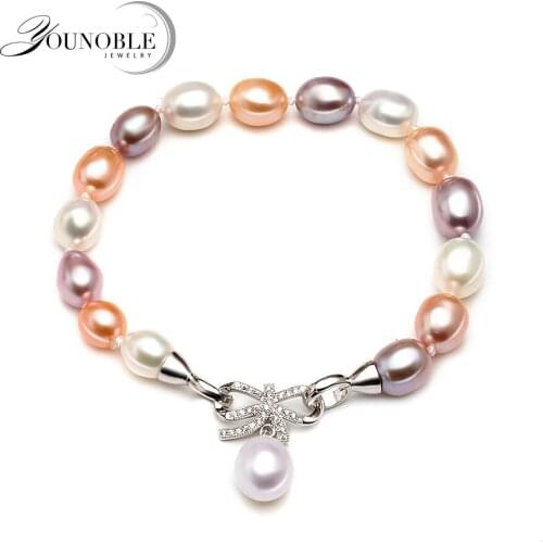 Real Natural Freshwater Pearl Bracelet Women,trendy Cute Wrist Bracelet Daughter Birthday Gift