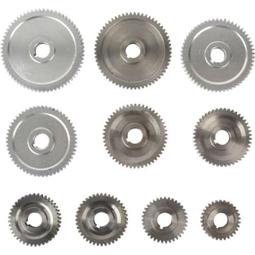 10PCS 65T/60T/57T/55T/50T/45T/40T/40T/35 teeth Metric and inch conversion gear set for lathe . mini lathe gears set