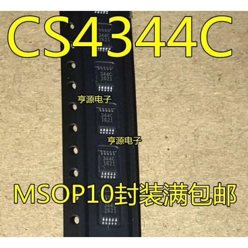 10PCS MSOP-10 CS4344-CZZR 344C CS4344 D/A