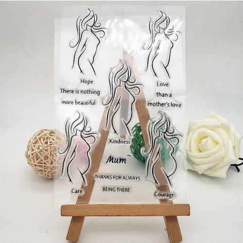 10X15CM Pregnancy Girl Clear Stamps Transparent Seal Silicone Seal TPR Christmas Wedding Roller Stamps DIY Scrapbook Album Card