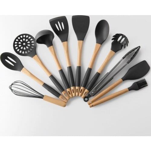 11Pcs/set Modern Kitchen Necessary Cooking Tool Non-Stick Silicone Spoon Oil Brush Shovel Kitchenware Household Products Supplie