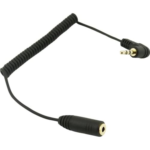 1x Gold Plated 2.5mm 3 Pole Male to 2.5mm Female Jack Adapter Audio M/F Extension Coiled Spiral Cable Cord