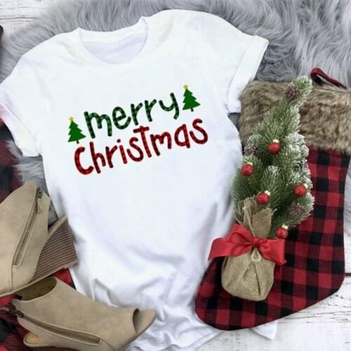 2021 Merry Christmas Tshirt Women Christmas Shirt Woman Plus Size Harajuku Graphic Tees