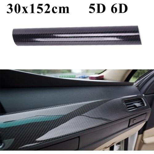30x152cm 5D 6D Carbon Fiber Vinyl Film Wrap Car Decoration Glossy Sticker Car Styling Wrapping Motorcycle Laptop Skin
