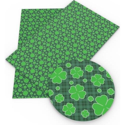 David accessories 20*33cm St Patricks Faux Leather Fabric DIY Bow Bag Home Garment Textile Sewing Synthetic Leather,1Yc8786