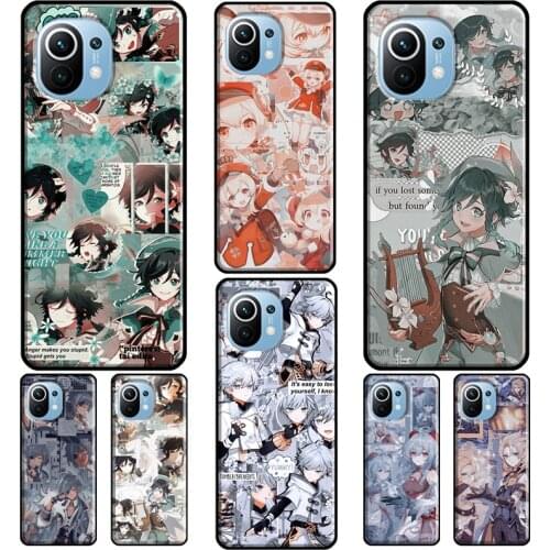Genshin Impact Aesthetics For Xiaomi Mi 11 Lite 9T 10T Pro A3 Mi Note 10 Lite Case For POCO F3 F2 M3 X3 Pro Fundas