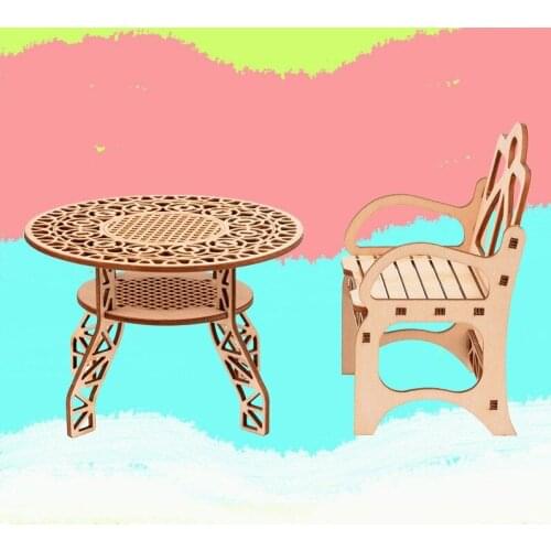 Wooden Puzzle DIY Creative Childrens Puzzle Wooden Crafts Decoration 3d Home Furniture Model P307