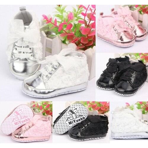 Infant Toddler Flowers Sneakers Baby Boys Girls Non-slip Soft Sole Crib Shoes Prewalker First Walkers 0-18M